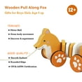 thumbnail image 2 of WoodenEdu Baby Toys Car, juguete de madera para niños pequeños, juguete de desarrollo para niña de 1 año, regalo de cumpleaños (zorro), 2 of 5