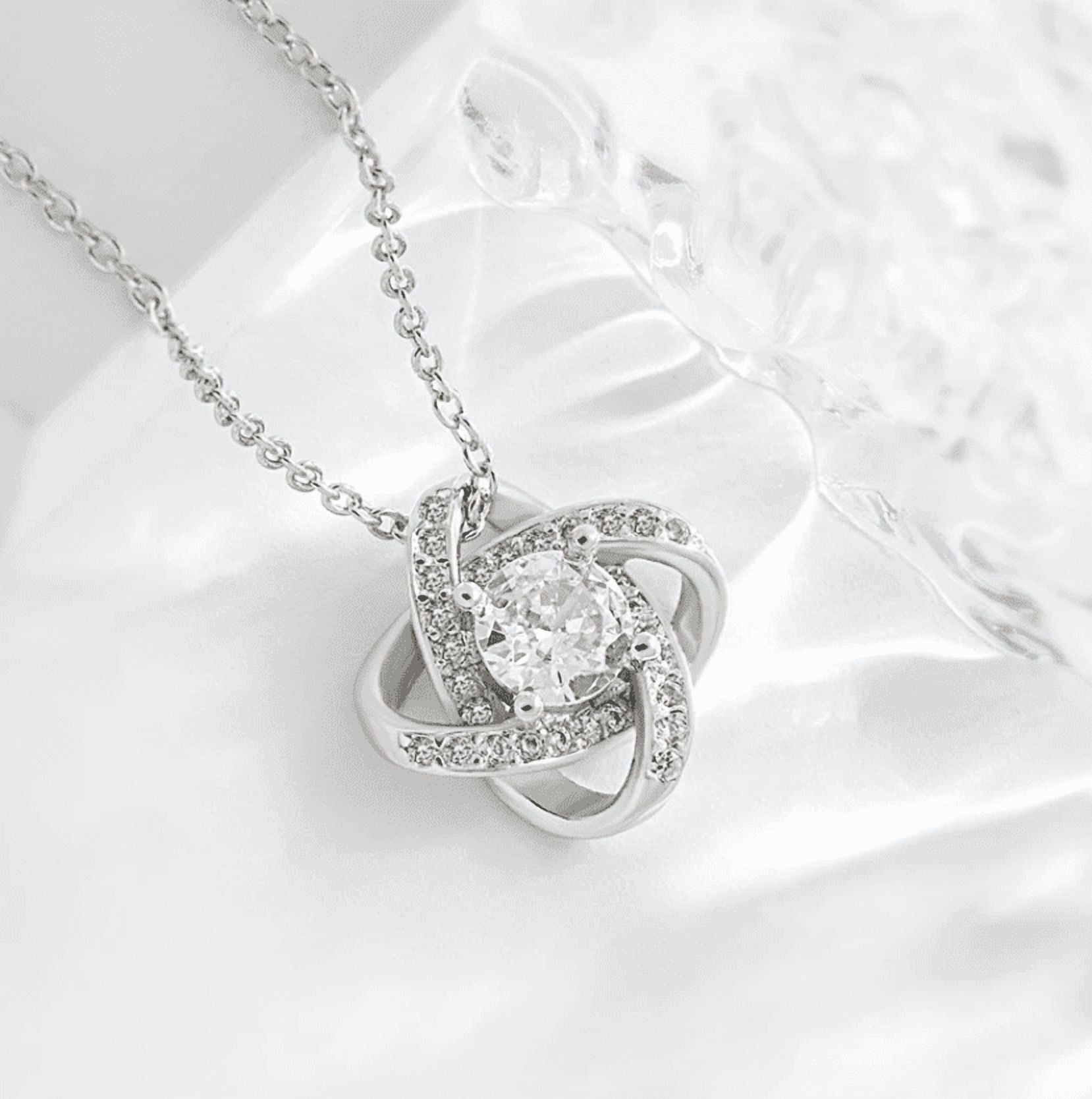 To My Granddaughter Necklace From Grandma, Granddaughter From Grandpa, Granddaughters Necklace With Message Card And Box, Graduation Anniversary Birthday Granddaughters #1241, Gold Love Knot Necklace