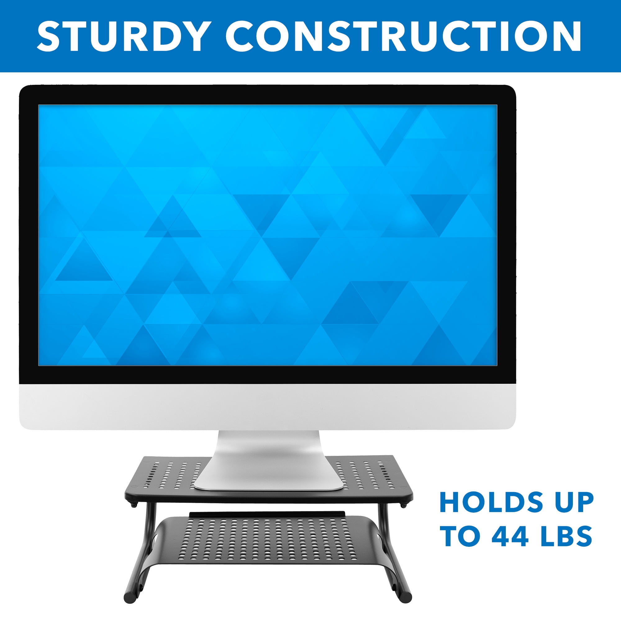 Mount-It! Two Tier Monitor Riser | Fits 13-32 Inch Screens | Storage Shelf