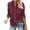 Wine Red, variant on Womens Roll Up Cuffed Sleeve with Pockets Blouse Casual Work Plain Shirt