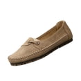 thumbnail image 3 of Women's Leather Soft-Soled Non-Slip Shoes,Womens Leather Lightweight Slip on Flat Walking Shoes,Comfortable Wide Round Toe Loafers for Work, Travel, Shopping and Everyday Wear 35, 3 of 9