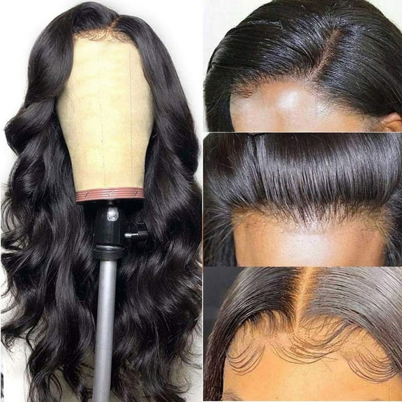 Tkrady Black Wig Small Curly Hair Sets Wavy Curls Wig Can Be Straightened And Bent, Wig for Women, 16inch