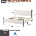 thumbnail image 2 of King Bed Frame with Velvet Headboard, Upholstered Soft Corduroy Fabric Platform with Wooden Slats Support & Heavy Duty Feet, No Box Spring Needed, Noise Free, Easy Assembly, 2 of 6