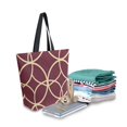 thumbnail image 2 of FORMRS Womens Canvas Tote Bag with Zipper Inner Pocket Shoulder Handbag, Red Circles, 2 of 7