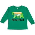 thumbnail image 3 of Inktastic Montana Lake and Trees in Bear Silhouette Boys or Girls Long Sleeve Toddler T-Shirt, 3 of 5