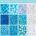 thumbnail image 2 of 2960pcs Blue Beads Kit for Jewelry Making 6mm Glass Pearl Beads Round Beads 3mm Seed Beads White Blue Beads for Bracelet Necklace Beaded Pens Crafts Jewelry Making Christmas Decor DIY, 2 of 6