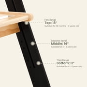 HARPPA Foldable Toddler Kitchen Tower, Standing Tower for Kids Age 1.5-6 Years, Black