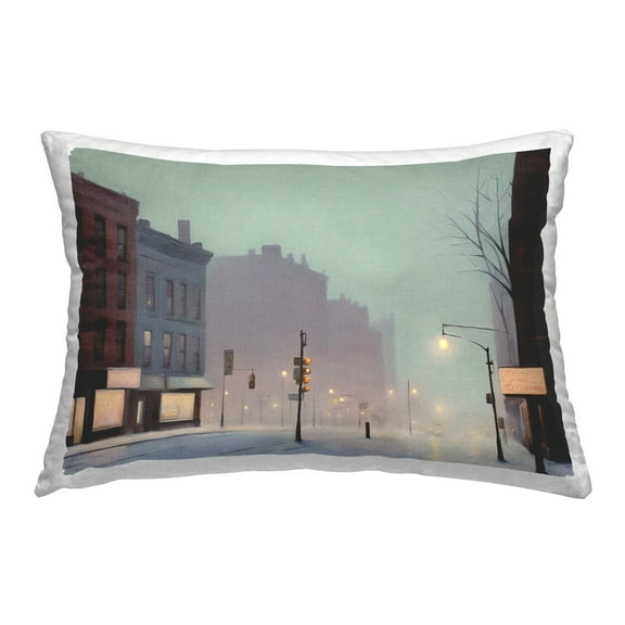 Stupell Industries Foggy City Street Decorative Printed Throw Pillow Design by Noah Bay.