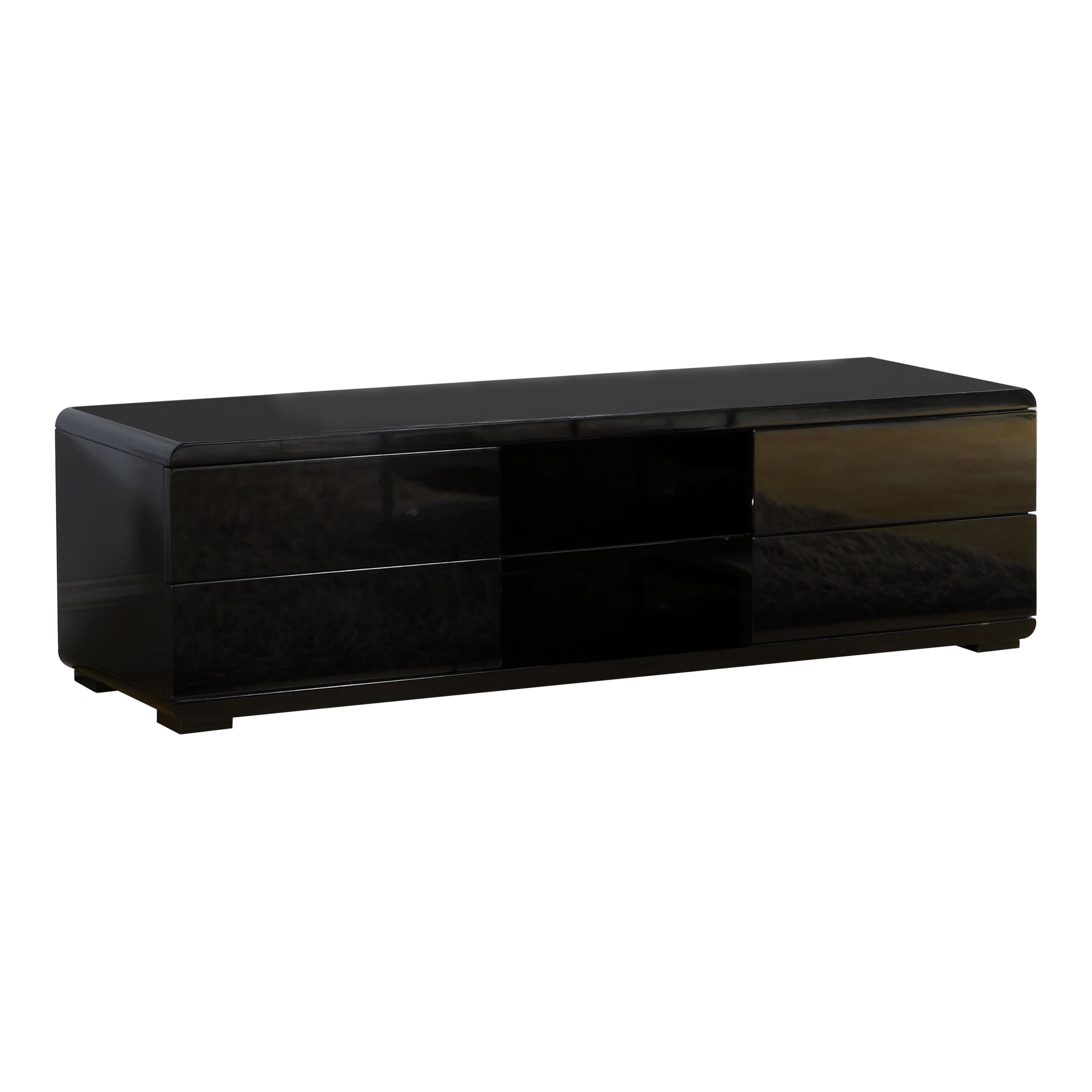 Furniture of America Jaon Storage 4-Drawer Wood Black TV Console