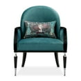 thumbnail image 2 of Michael Amini La Francaise Velvet Accent Chair - Azure/Black, 2 of 12
