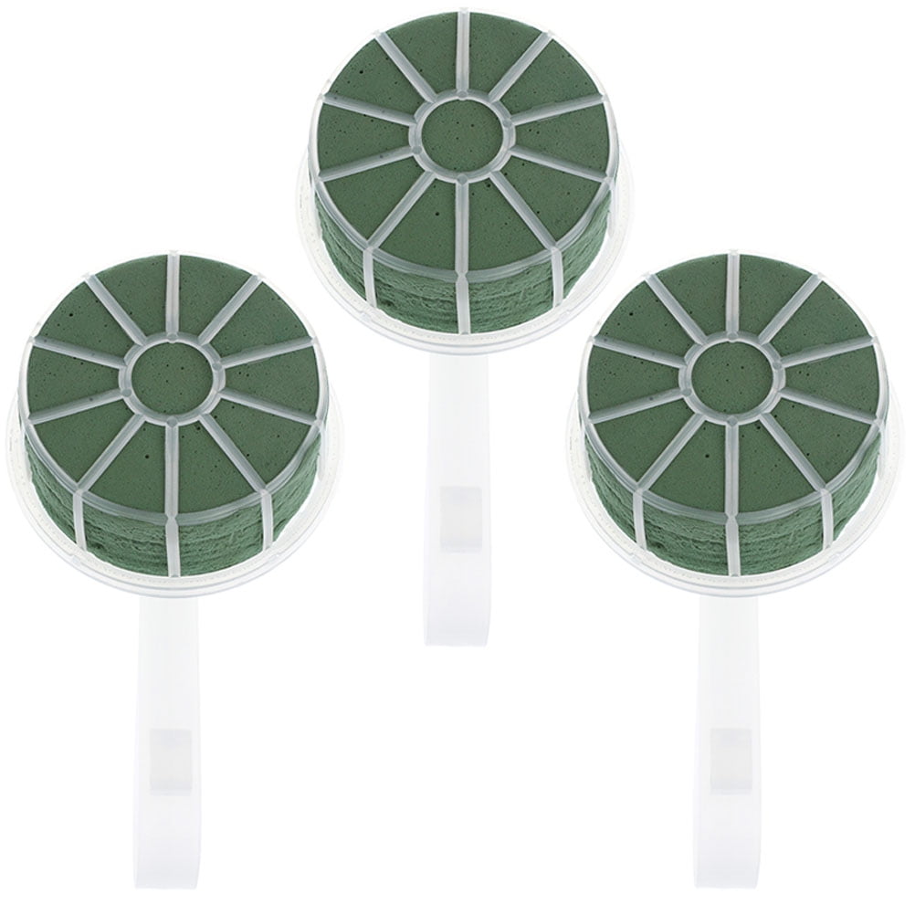 EXHUMKY 3pcs Flower Bouquet Carrier Plastic Green for Bridal Style with Support for Flowers
