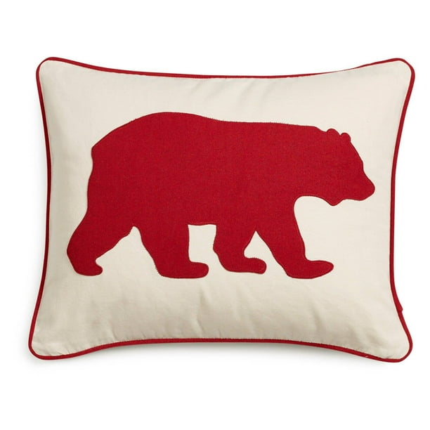 eddie bauer cozy polar bear throw pillow