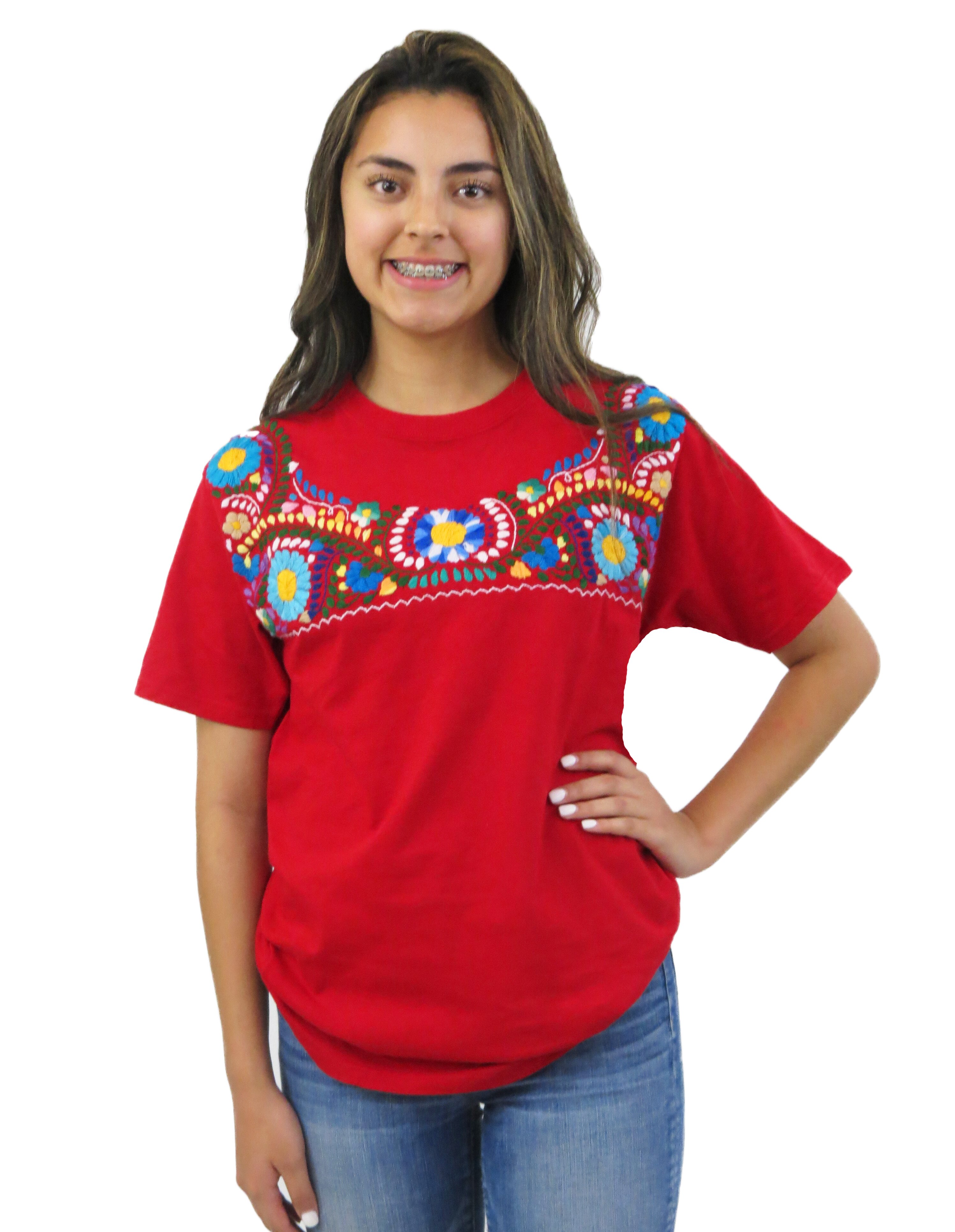 Mexican Blouse Style Hand Embroidered T 