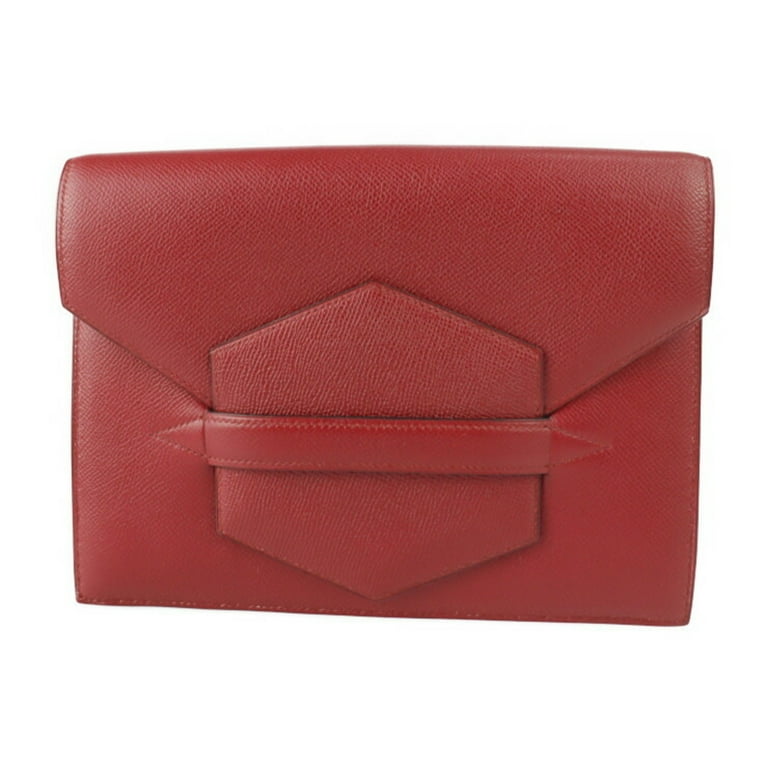 HERMES Faco Clutch Bag Couchbel Red Series Second 〇T Engraved