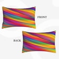 thumbnail image 4 of Bixox Lines Multicolored Rainbow Printed Pillow Protector,Super Soft Ideal for Home,Guests,Rentals - 16"x24", 4 of 8