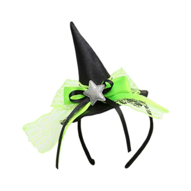 Diadema de sombrero de bruja para Halloween, aro para el pelo, accesorios para fotos de cosplay, decoración para fiestas Verde