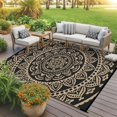 thumbnail image 2 of Bsmathom Waterproof Outdoor Rug 5'x8' Reversible Boho Plastic Straw Patio Deck Camping Rugs, Indoor Outdoor Portable RV Mat Clearance Carpe, 2 of 9