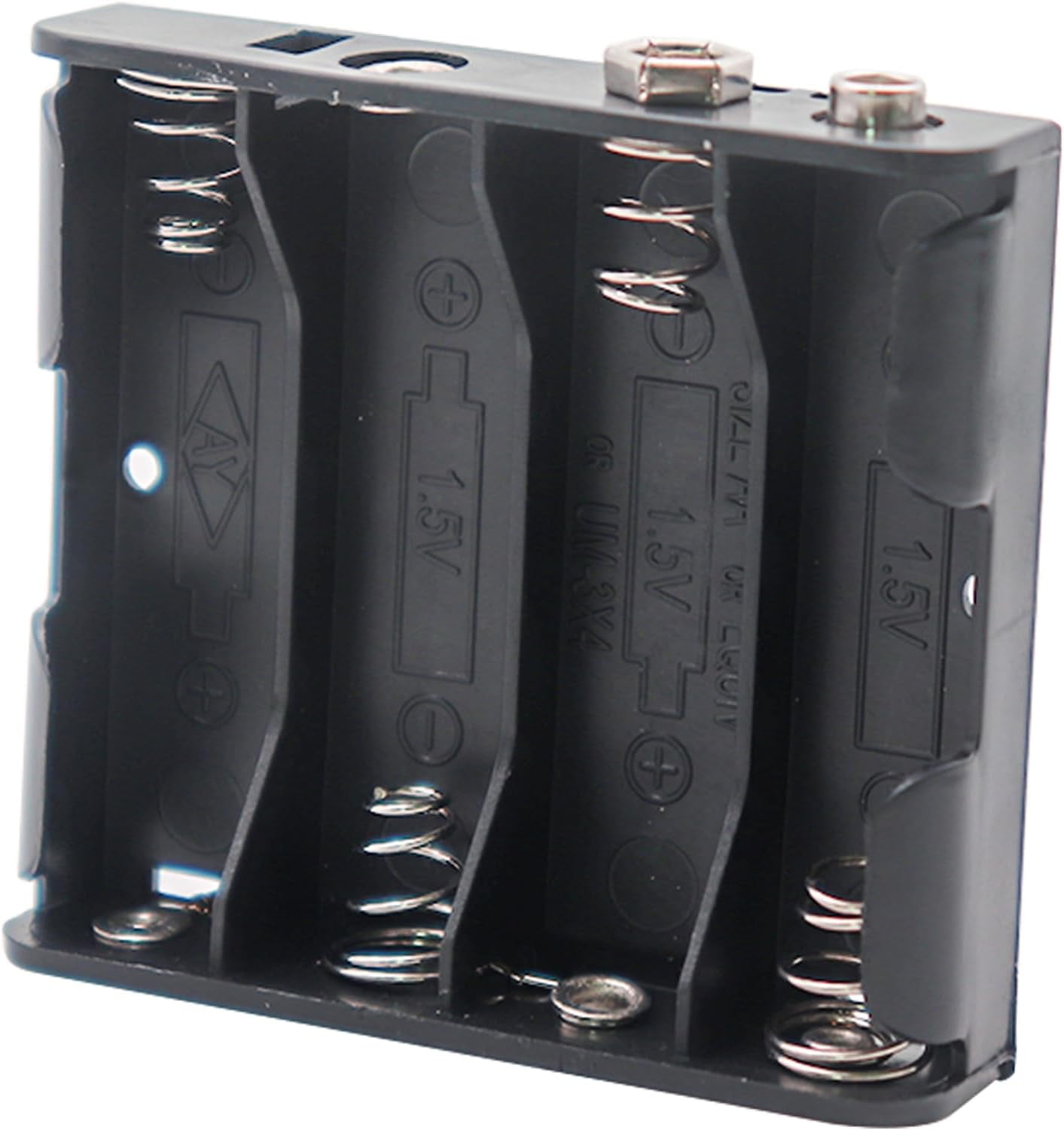 HRTGFD-4 AA Battery Holder:for 4-AA 1.5V with Standard Snap Connector : BH341 with 9V Battery Connector,Wide Range of Applications:E-Locks,Safes,Student Experiments, Hobbiest or Replacement Projects(