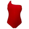 thumbnail image 1 of Traje de Baño Ocean Pacific para Mujer Completo con Un Tirante en Hombro, Escote Redondo Rojo Talla M, 1 of 4