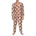 thumbnail image 3 of Fotbe Santa Claus bells Snowman Pattern Long Sleeve Pajama Set for Men,Sleepwear Set,2-piece Loungewear Set,Soft PJs Comfy Nightwear with Pockets-, 3 of 7