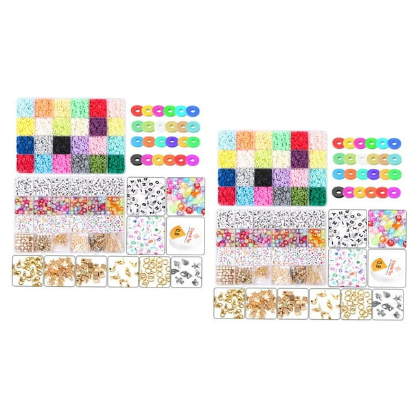 2x 5848 piezas de arcilla Beads Flat Polymer Clay Beads de joyería 24 colores