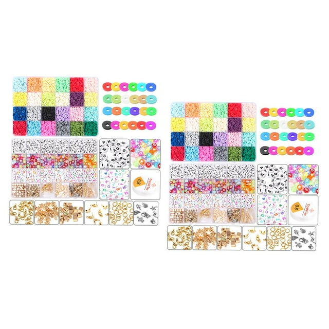 2x 5848 piezas de arcilla Beads Flat Polymer Clay Beads de joyería 24 colores