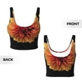 thumbnail image 5 of Fotbe Orange Dalia Pattern Womens' Sports Bra Longline Wirefree Padded with Medium Support Sports Moisture-Wicking Workou Vest,Tank Top-Small, 5 of 9