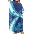 thumbnail image 4 of HELLHERO Navy Blue Geometric Arrow Kimono Cover Up - Lightweight Breathable Long Beachwear for Summer Vacation, Pool & Resort - Women's Loose Fit Swimsuit Coverup, 4 of 6