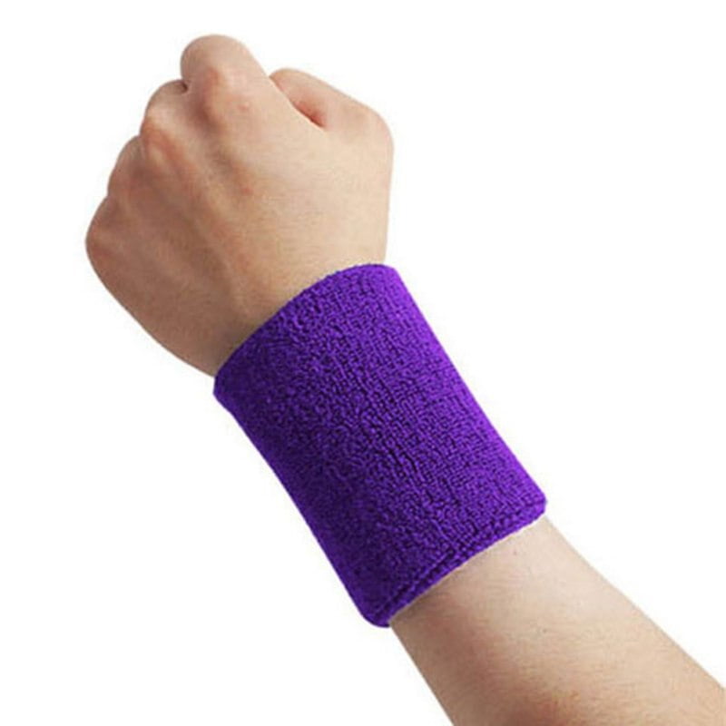 2PCS Colorful Cotton Sport Sweatband Wristband Wrist Protector Cloth Sweat B Hs 