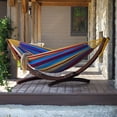 thumbnail image 5 of Double Cotton Hammock with Solid Pine Arc Stand  - Tropical (8ft)  (FSC Certified), 5 of 7