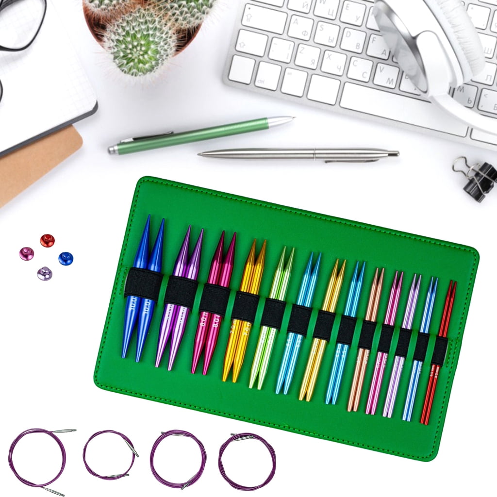 Miiottaa 13Pairs Interchangeable Circular Aluminum Knitting Needle for Sweater Scarf Bag
