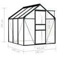 thumbnail image 2 of vidaXL Greenhouse Anthracite and transparent Aluminum, Polycarbonate Large, 2 of 7