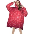 thumbnail image 4 of Couverture Toile d'Araignée Rouge pour Femmes et Hommes Adultes Surdimensionnée Couverture Portable Douce et Chaude, 4 of 8