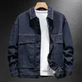 thumbnail image 4 of Abrigo vaquero para hombre, chaqueta vaquera de otoño de alta calidad, para hombre, nuevo, a bajo precio, ropa de marca japonesa original vintage, ropa de abrigo desgastada, 4 of 5