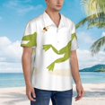 thumbnail image 6 of Uemuo Hunting Frog Printed Regular Fit Short Sleeve Casual Hawaiian Shirt for Men,Aloha shirt,Tropical shirt,Floral print shirt,Vacation Beach shirt-Medium, 6 of 9