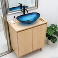 thumbnail image 2 of 21.5 in  Artistic Tempered Glass Blue Bathroom   Vessel Sink with Pop-up Drain, 2 of 5