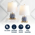 thumbnail image 5 of JONATHAN Y Justina 16" Ceramic Mini Table Lamp, Blue/White (Set of 2), JYL3014A-SET2, 5 of 5