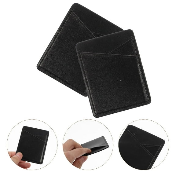 HEMOTON  2 Pcs Card Holder Wallet Holders Mobile Phone Sticker Case Storage Sleeve