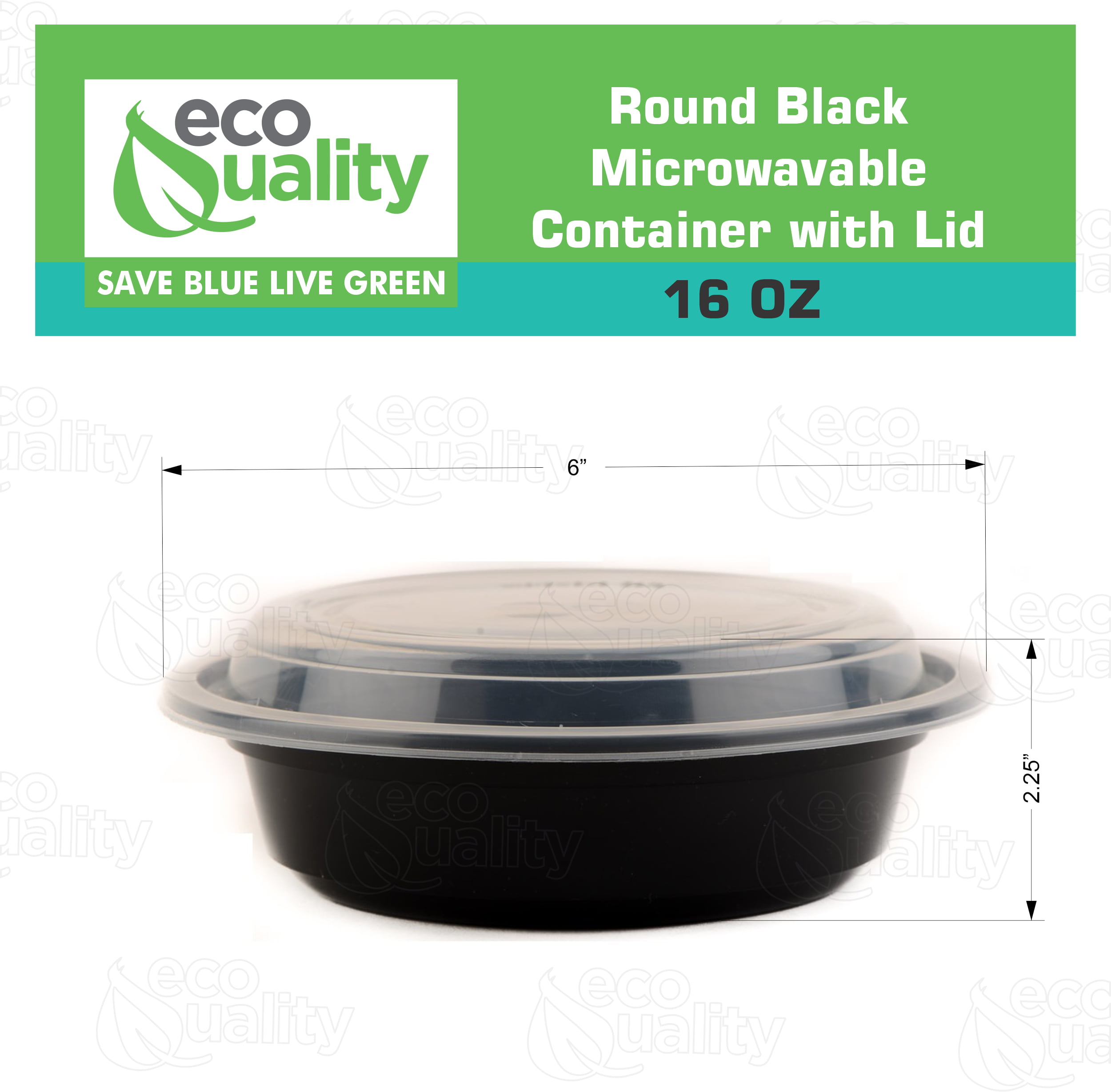 [50 Count] 16 oz Black Plastic Meal Prep Containers with Lids - Round Food  Storage Container Microwave Safe - BPA-Free, Stackable, Reusable