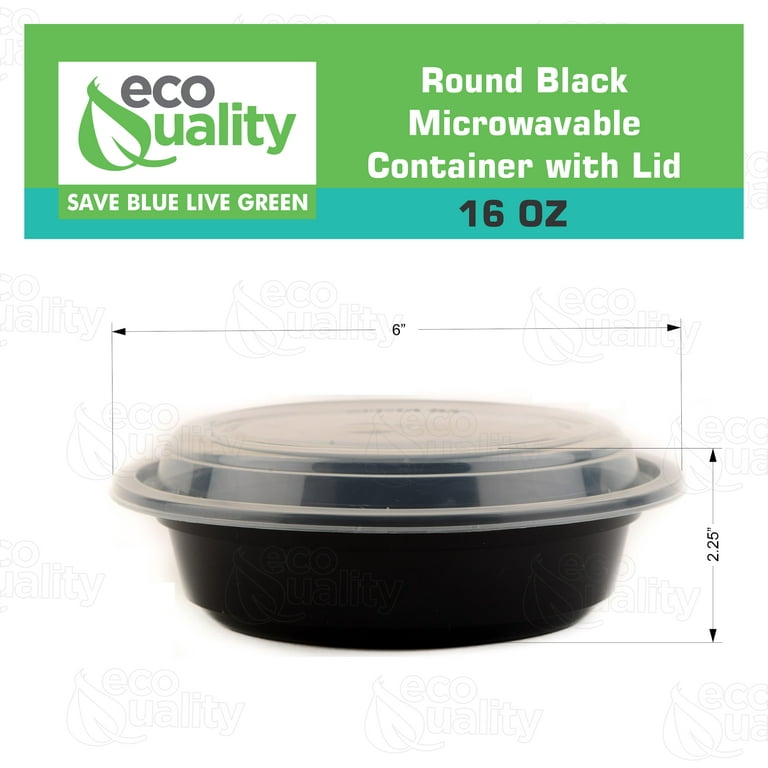 25 Count] 16 oz Black Plastic Meal Prep Containers with Lids - Round Food  Storage Container Microwave Safe - BPA-Free, Stackable, Reusable,  Dishwasher, Freezer Safe, Disposable 