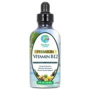 Tropical Oasis Sublingual Vitamin B12 Liquid Drops (as Methylcobalamin) - Maximum Absorption - Help Fights fatigue and provides natural energy* -Vegan, Non-GMO, Gluten Free- Strawberry Flavor - 4 oz