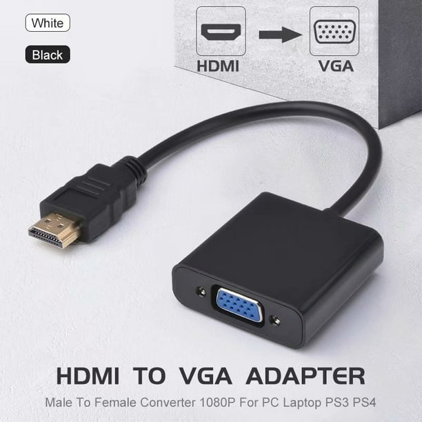 Hdmi To Vga Adapter Male To Female Converter 1080p For Pc Laptop Ps3 Ps4 Black White Walmart Com Walmart Com