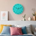 thumbnail image 3 of Wall Clock Aqua Green Clocks PVC Silent Non-Ticking Battery Operated Decorative Simple Style Round Clock for Home Living Room Kitchen Bedroom Office School Wall Decor 14 Inch, 3 of 9