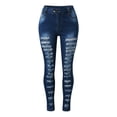 thumbnail image 3 of Quealent Wildflower Pants for Women Female Fit Female Fashion Jeans Fringe Women's Jeans Women plus Size Clothes Denim Women Pants Dark Blue XL, 3 of 5