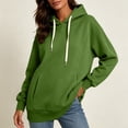 thumbnail image 3 of Perfectbot Women's Drop Shoulder Drawstring Hoodie, Long Sleeve Kangaroo Pocket Sweatshirt Fall Wear, 3 of 8