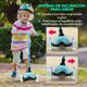 thumbnail image 2 of Monopatin Scooter para Niños de 2 a 5 Años Hurtle, 3 Ruedas con Luces LED, Mini Kickboard con Freno, Manillar Ajustable de 63 cm a 71 cm, Antideslizante, Patin del Diablo, Verde Azulado, 2 of 7