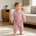 thumbnail image 6 of CAUYDY Baby Girl Clothes Set Preemie Girls Long Sleeved Bodysuit Infant Fall Winter Romper Newborn Going Home Outfit 0 3 6 9 12 18 24 Months Sizes 6-12 Months,Pink, 6 of 7