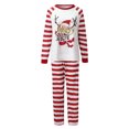 thumbnail image 2 of Yuaguia Matching Family Christmas Pajamas Set, Crew Neck Long Sleeve Cute Deer Print Top and Red White Striped Pants, Festive Holiday Sleepwear Loungewear PJs, Women XL, 2 of 4