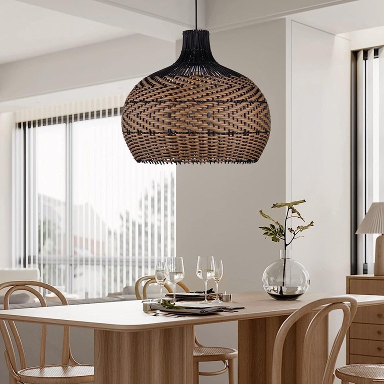 Arturesthome Rattan Woven Pendant Light Ceiling Chandelier