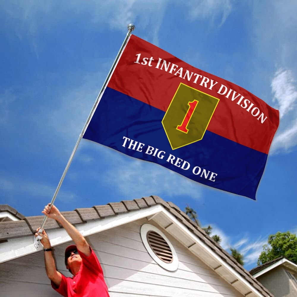Dutern Double Sided 1st Infantry Division The Big Red One Flag ID Military Banner 3 Ply with Brass Grommets 3x5 Feet